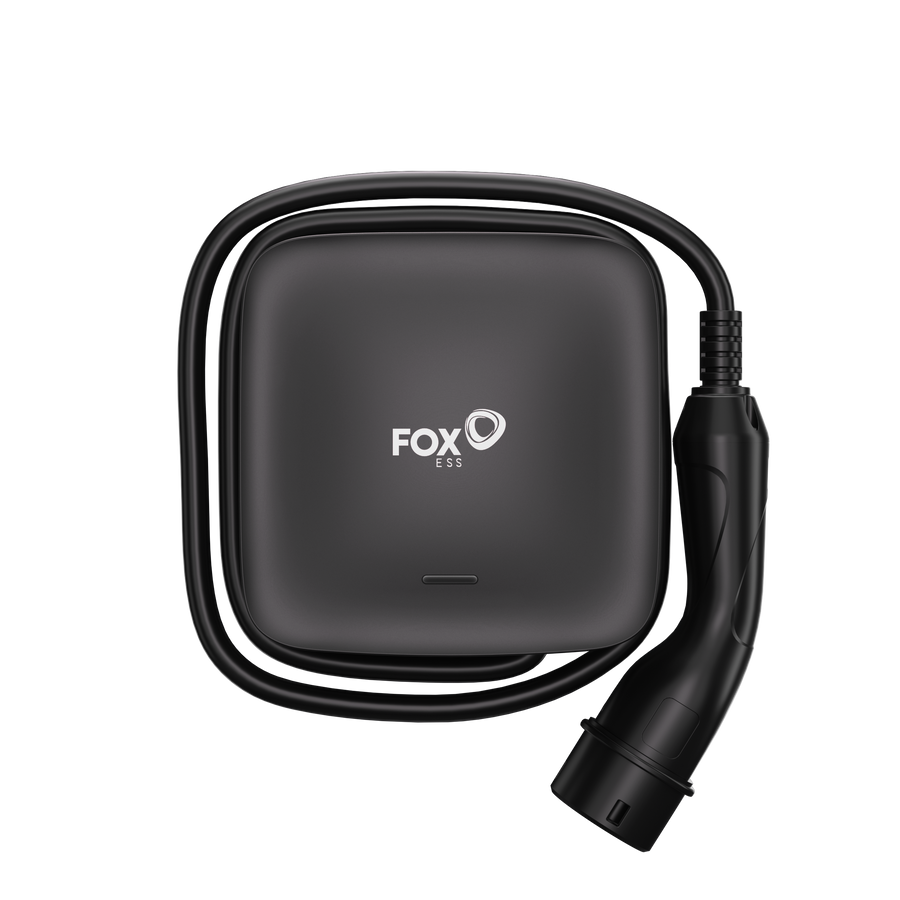 FOXESS EV Charger L Series Black 7.3kW Plug 5m Cables 1Phase w/Bluetooth+Wifi